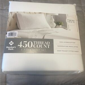 White 450 Thread Count Sheet Set - Twin XL